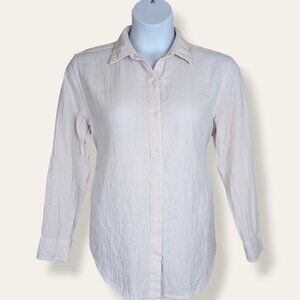 Little Moon Aritzia Light Pink 100% Organic Cotton Button Down Blouse